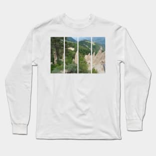 The incredible earth pyramids of Collepietra (Piramidi di Terra) in the Dolomites. Striking place. Italian Alps. Sunny spring day with no people. Valley in the background. Trentino Alto Adige. Long Sleeve T-Shirt